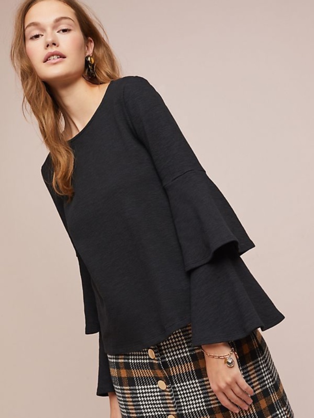Eri + Ali Anthropologie Tiered Ruffle Top NWT Medium